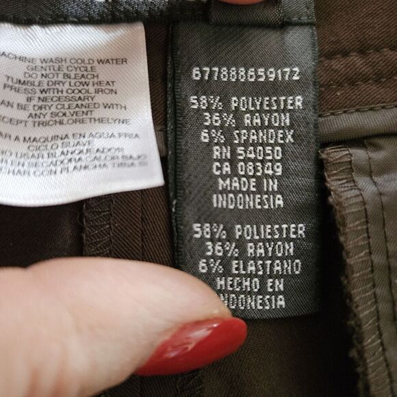 Nine West Pants, Women's Size 6, Brown, Crop Dress Pants, Straight Leg Culottes - Picture 3 of 8